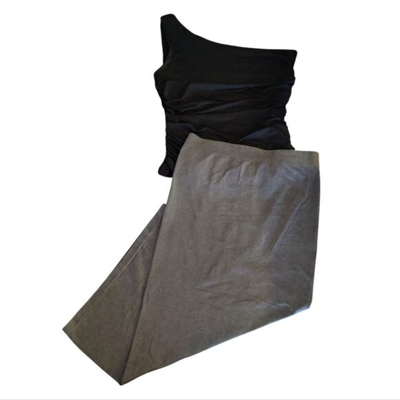 ZARA Dark Grey Seamless Fitted Tube Midi Skirt NWOT Size M/ L - Picture 2 of 12